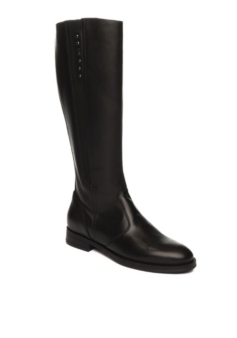 Black leather boot NERO GIARDINI | 411700GUANTO-100